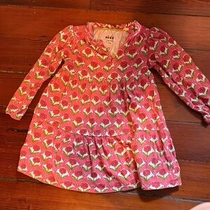 Boden Pink Floral Long-Sleeve Girls Dress